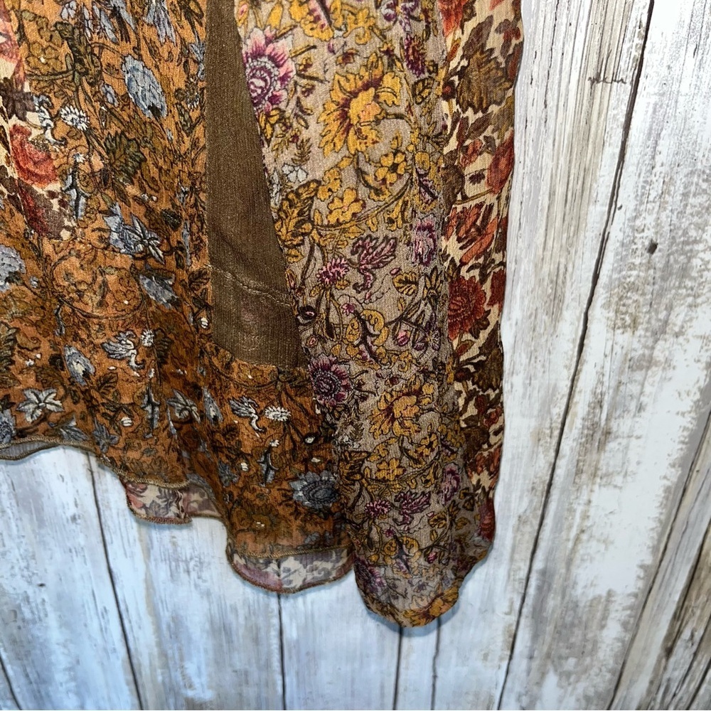 J. Jill Boho Floral Sheer Ethereal Cottage Core Blouse Women’s Large - Picture 2 of 6